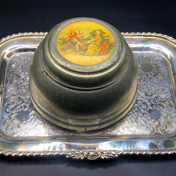 COPY - Vintage Aluminum Powder Music Box - Plays Song “Trovatore” - Picture 1 of 8